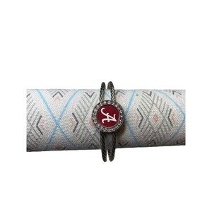 Alabama Crimson Tide NCAA Silver Double Cuff Bracelet